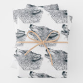 Feuille De Papier Cadeau Loup hurlant (En situation)