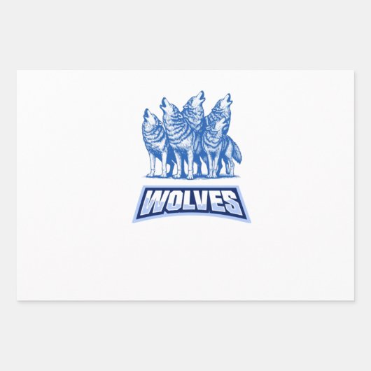 Feuille De Papier Cadeau Loups Lance Oreiller (Devant)