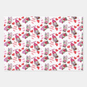 Feuille De Papier Cadeau Lovable Valentine Gnomes (Devant)