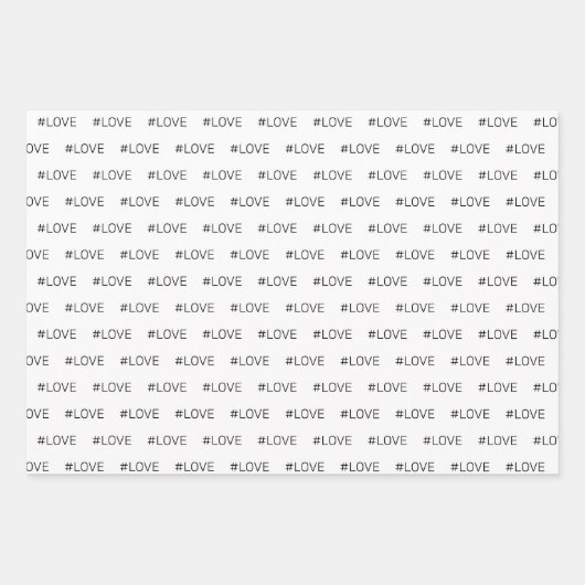 Feuille De Papier Cadeau Love Black Red White Motif (Devant 3)