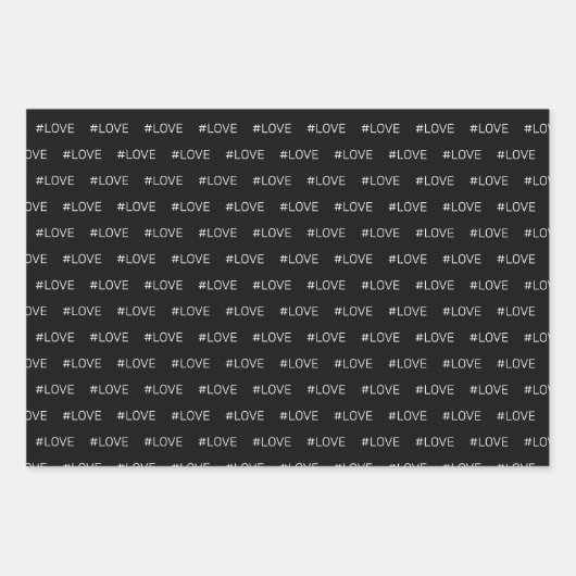 Feuille De Papier Cadeau Love Black Red White Motif (Devant 2)