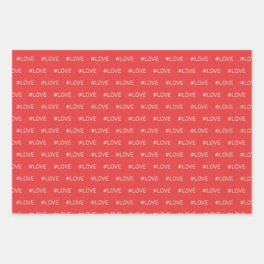 Feuille De Papier Cadeau Love Black Red White Motif (Devant)