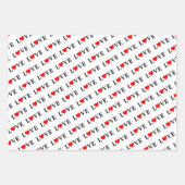 Feuille De Papier Cadeau LOVE Coeur Blanc Bleu Noir (Devant 2)