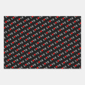 Feuille De Papier Cadeau LOVE Coeur Blanc Bleu Noir (Devant)