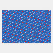 Feuille De Papier Cadeau LOVE Coeur Blanc Bleu Noir (Devant 3)