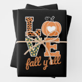 Feuille De Papier Cadeau Love Fall Y'All Empreinte de léopard Fall Thanksgi (En situation)