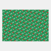 Feuille De Papier Cadeau LOVE Green Lime Green Navy Bleu (Devant)