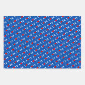 Feuille De Papier Cadeau LOVE Green Lime Green Navy Bleu (Devant 3)