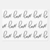 Feuille De Papier Cadeau Love HandLettering Calligraphy (Devant 3)