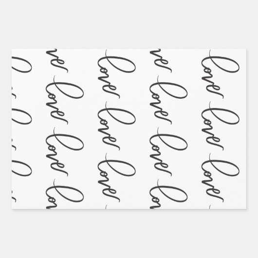 Feuille De Papier Cadeau Love HandLettering Calligraphy (Devant)