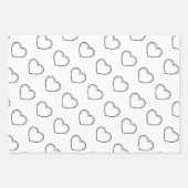 Feuille De Papier Cadeau Love Heart Black Valentine's (Devant 2)