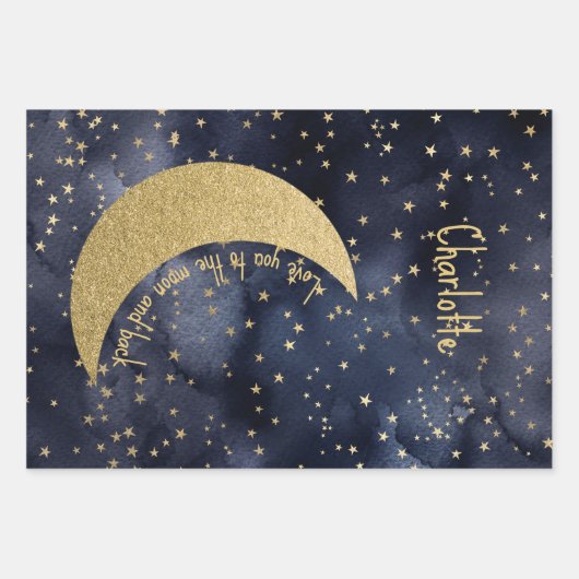 Feuille De Papier Cadeau Love You to the Moon and Back Custom (Devant)