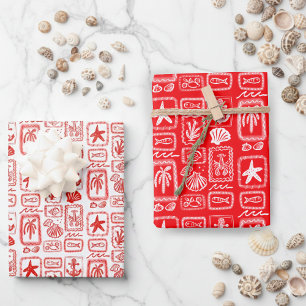 Feuille De Papier Cadeau LoveNotes de la plage de l'océan moderne personnal