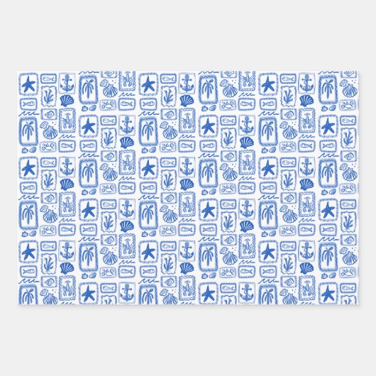 Feuille De Papier Cadeau LoveNotes from the Sea Beach Ocean Modern CUSTOM (Devant 3)