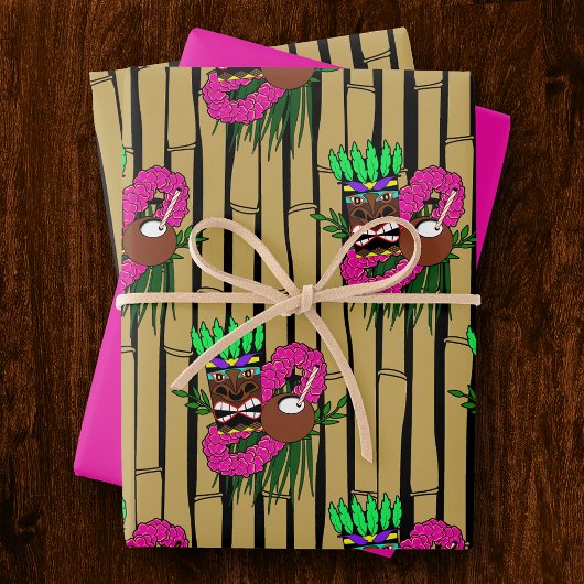 Feuille De Papier Cadeau Luau Motif