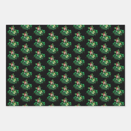 Feuille De Papier Cadeau Luck Irish Fairy Green (Devant)