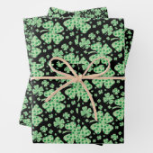 Feuille De Papier Cadeau Lucky Four Leaf Clover St Patrick Irish (En situation)