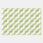 Feuille De Papier Cadeau Lumières de Noël aquarelle (Devant 2)