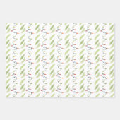 Feuille De Papier Cadeau Lumières de Noël aquarelle (Devant)