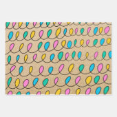 Feuille De Papier Cadeau Lumières de Noël Rustique Kraft (Devant 3)