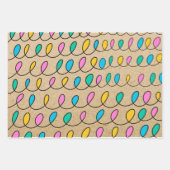 Feuille De Papier Cadeau Lumières de Noël Rustique Kraft (Devant 2)