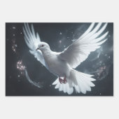 Feuille De Papier Cadeau Lumières scintillantes White Peace Dove (Devant 3)