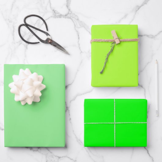 Feuille De Papier Cadeau Lumineuse jaune clair Lime Vert Tons 3 Tons (Recto)