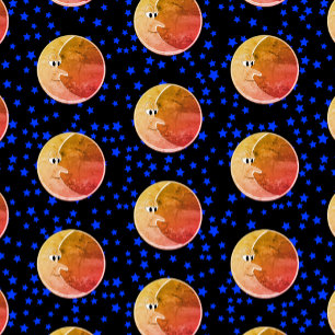 Feuille De Papier Cadeau Luna Lune Vintage Et Étoiles Dessin