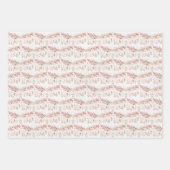 Feuille De Papier Cadeau Lunes et fleurs roses (Devant 3)