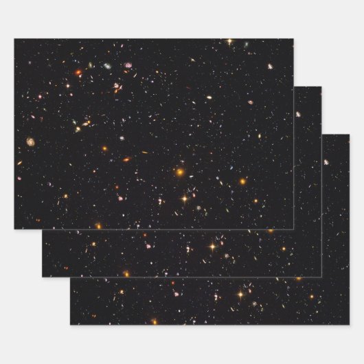 Feuille De Papier Cadeau L'univers étoilé photo espace profond (Lot)