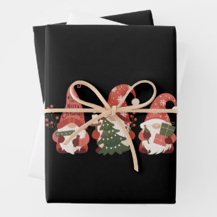 Feuille De Papier Cadeau Lutins de Noël à carreaux Santa drôle de Noël joye