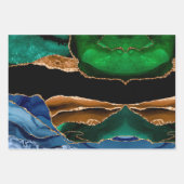 Feuille De Papier Cadeau Lux Peacock Agate & Gold (Devant 3)