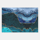 Feuille De Papier Cadeau Lux Peacock Agate & Gold (Devant)