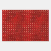 Feuille De Papier Cadeau Luxe Chic Gold Reindeer Fêtes de Noël Rouge (Devant)