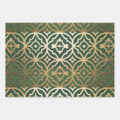 Feuille De Papier Cadeau Luxe Faux Parties scintillant verte Métallo Or Kal (Devant 3)
