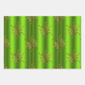 Feuille De Papier Cadeau Luxe Gold Snowflakes Noël (Devant 3)