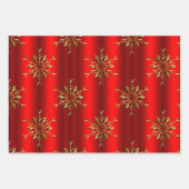 Feuille De Papier Cadeau Luxe Gold Snowflakes Noël (Devant)