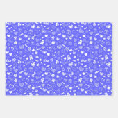 Feuille De Papier Cadeau Luxe Moderne Élégant Amour Bleu Coeur (Devant 3)