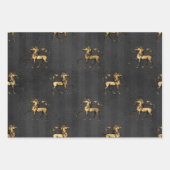 Feuille De Papier Cadeau Luxe moderne noir et or (Devant 3)