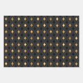 Feuille De Papier Cadeau Luxe moderne noir et or (Devant)