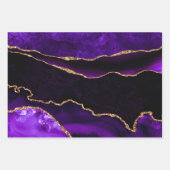 Feuille De Papier Cadeau Luxe Purple Gold Parties scintillant Agate Joyeux  (Devant 3)