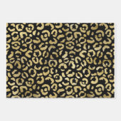 Feuille De Papier Cadeau Luxueux Empreinte de léopard Glam Gold Grey Set de (Devant 3)