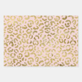 Feuille De Papier Cadeau Luxueux Empreinte de léopard Glam Gold Light Pink (Devant 3)