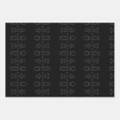 Feuille De Papier Cadeau Luxueux noir et or mariage thème élégant (Devant 2)