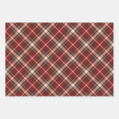 Feuille De Papier Cadeau Luxury Burgundy and Cream Diagonal Tartan Plaid (Devant)