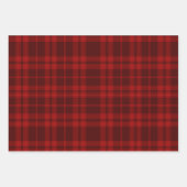 Feuille De Papier Cadeau Luxury Deep Burgundy Red Monochrome Tartan Plaid (Devant 3)