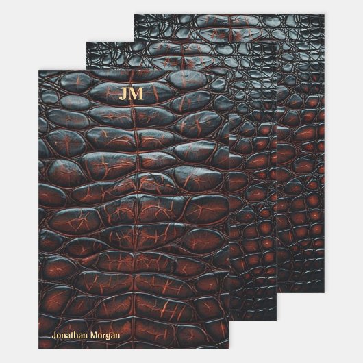 Feuille De Papier Cadeau Luxury Executive Monogram Premium Leather