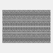 Feuille De Papier Cadeau Luxury Monochrome Ancient Greek Aztec Maze Linear (Devant)