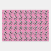 Feuille De Papier Cadeau Lyra rose noir gris (Devant)