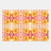 Feuille De Papier Cadeau Lys d'eau rose et jaune - Floral (Devant 2)